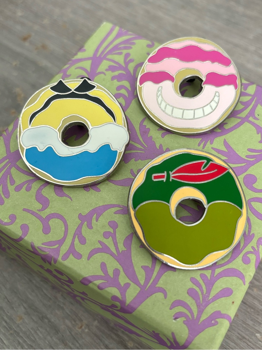 Authentic Disney Donut Pins Set of 3